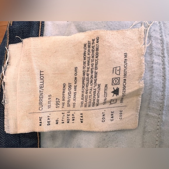 Current & Elliot Boyfriend Distressed Denim Jeans 27 - Picture 9 of 12